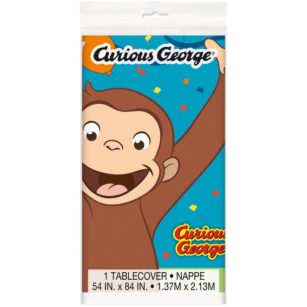 Plastic Curious George Tablecloth, 84
